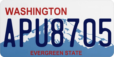 WA license plate APU8705
