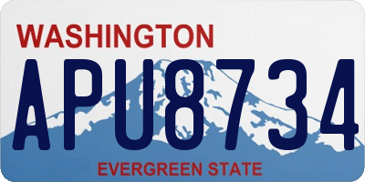 WA license plate APU8734