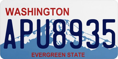WA license plate APU8935