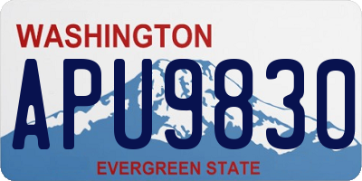 WA license plate APU9830