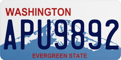 WA license plate APU9892