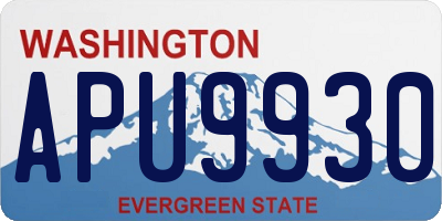 WA license plate APU9930