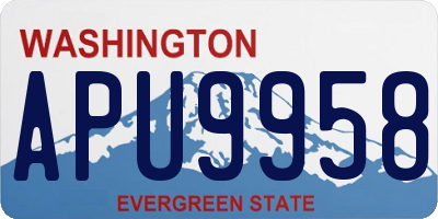 WA license plate APU9958