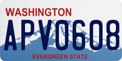 WA license plate APV0608