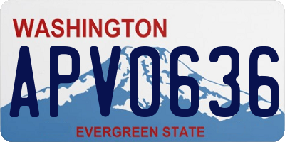 WA license plate APV0636