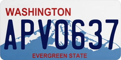 WA license plate APV0637