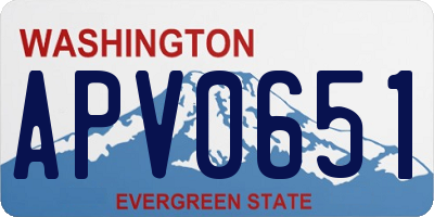 WA license plate APV0651