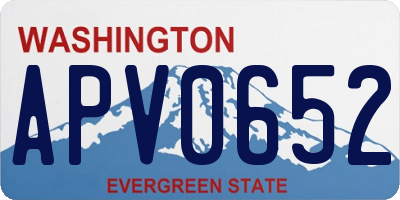WA license plate APV0652
