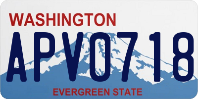 WA license plate APV0718