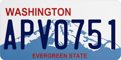 WA license plate APV0751
