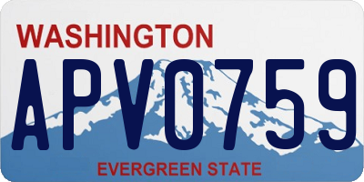 WA license plate APV0759