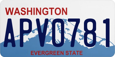 WA license plate APV0781