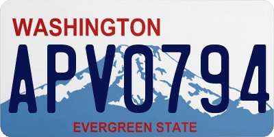 WA license plate APV0794