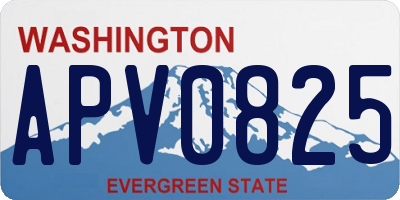 WA license plate APV0825