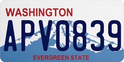 WA license plate APV0839