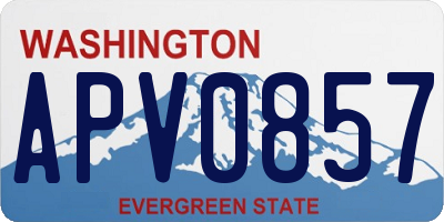 WA license plate APV0857