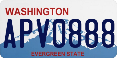 WA license plate APV0888