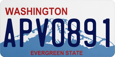 WA license plate APV0891