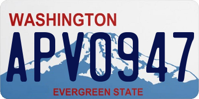 WA license plate APV0947
