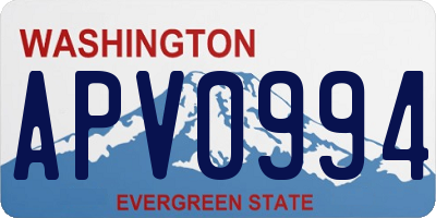 WA license plate APV0994