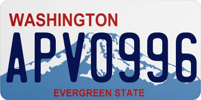 WA license plate APV0996