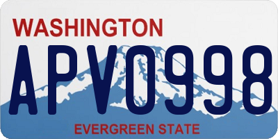WA license plate APV0998