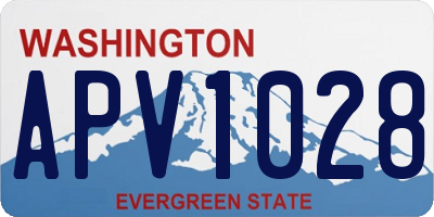 WA license plate APV1028