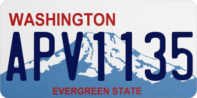 WA license plate APV1135