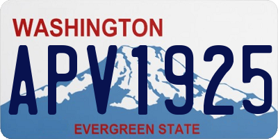 WA license plate APV1925