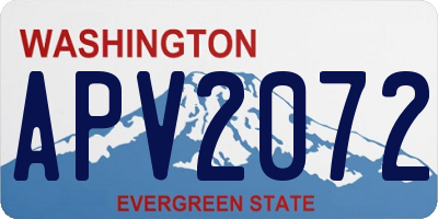 WA license plate APV2072