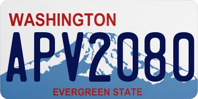 WA license plate APV2080