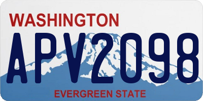 WA license plate APV2098