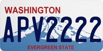 WA license plate APV2222