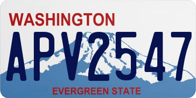 WA license plate APV2547