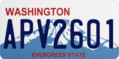 WA license plate APV2601