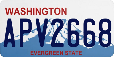 WA license plate APV2668