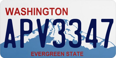 WA license plate APV3347