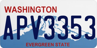 WA license plate APV3353
