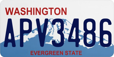 WA license plate APV3486