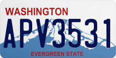 WA license plate APV3531