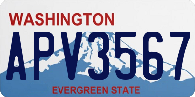 WA license plate APV3567