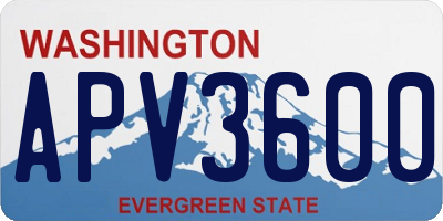 WA license plate APV3600
