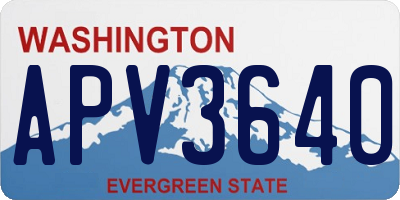WA license plate APV3640