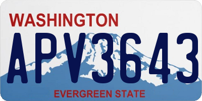 WA license plate APV3643