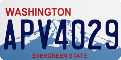 WA license plate APV4029