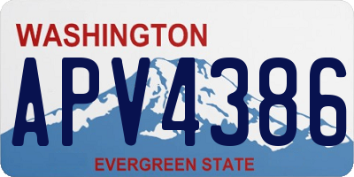 WA license plate APV4386