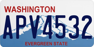 WA license plate APV4532