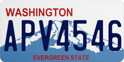 WA license plate APV4546