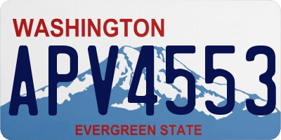WA license plate APV4553