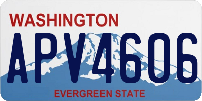 WA license plate APV4606